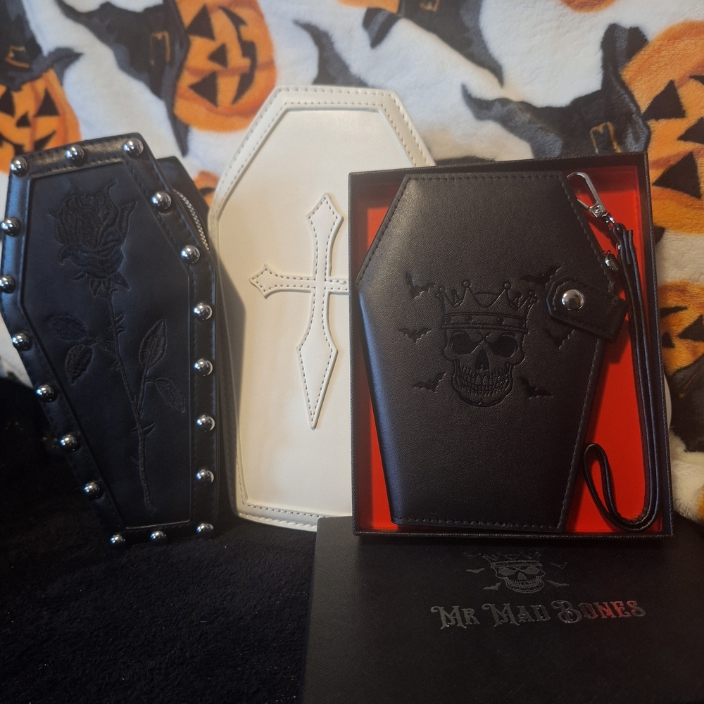 Dolls Kill Black Coffin Crossbody Bags/wallet